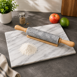 Falah International Chakla Belan Bakery Rolling Board Kitchen Tool Dough Rolling Equipment Household Restaurant Chakla Belan Set - Product Image 1