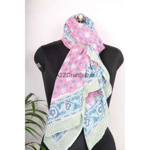 Wholesale Cotton Floral Hand Block Print Sarong Pariyo Bikini Cover Up Lightweight Beach <b>Wrap</b> <b>Scarf</b> Women Fashion - Product Image 4