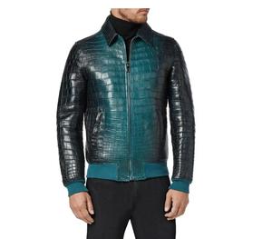 Veste en cuir véritable de qualité supérieure pour homme 2026, style rétro, logo frontal en option, grande taille, imperméable, effet peau de crocodile - Product Image 3