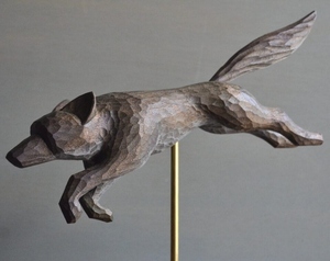 Sculpture miniature de rhinocéros en aluminium sculpté, artisanat d'artistes japonais Tomohiro Suzuki, figurine de faune faite à la main, design moderne pour mur - Product Image 6