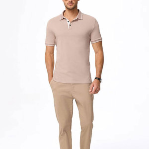 Camisetas Polo Color Rojo Marrón al por Mayor, Personalizadas con Estampados Lisos, Transpirables, de Manga Corta, Camisetas de Golf de Algodón para Hombre - Product Image 2