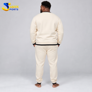Ensemble de survêtement pour homme, double couche, tissu doux, construction chaude, coupe confortable, poignets côtelés, idéal pour l'hiver - Product Image 3