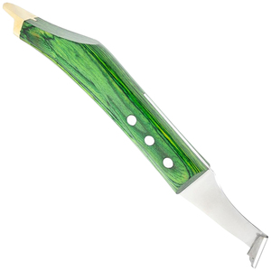 Couteau à sabots de cheval ergonomique avec manche en bois vert, nouveau design, outil de coupe et de nettoyage pour fermeurs, avec lame en acier inoxydable durable - Product Image 6