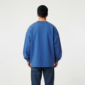 Sweat-shirt coupe-vent oversize pour homme, décontracté, à manches longues, 100% nylon polyester, col rond, tricoté - Product Image 2