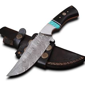 Couteau de chasse et de camping à lame fixe en acier Damas forgé à la main, personnalisé, vente en gros, OEM/ODM, équipement EDC de camping de haute qualité - Product Image 1