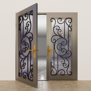 Porte de sécurité en acier sur mesure avec détails décoratifs en fer pour les entrées de maisons modernes et les projets extérieurs, au style élégant - Product Image 6