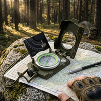 Ensemble de boussoles de poche en alliage d'aluminium - Boussole de survie professionnelle pour la randonnée, le camping et la navigation en plein air