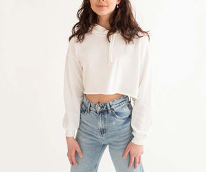 Sudadera Corta con Capucha Ajustable para Mujer, 100% Algodón, Tejido Suave y Cómodo para Invierno, Ropa Casual, Deportiva y Urbana - Product Image 6