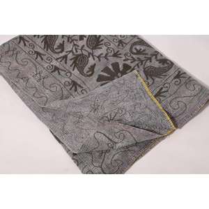 Boho Kantha Suzani Embroidered Handmade Vintage Cotton Floral Eco-Friendly Washable All-Season <b>Quilt</b> Bedspread <b>Throw</b> Home - Product Image 5