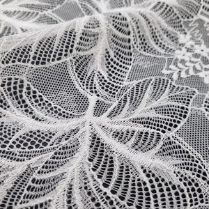 Tissu en dentelle tricoté warp de qualité supérieure coréenne en Spandex/Nylon pour sous-vêtements, robes, couleur personnalisée, extensible, léger, pour la détente et les mariages - Product Image 2