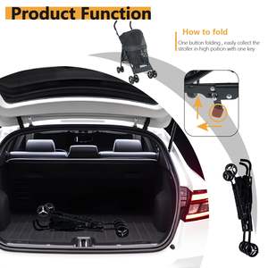 รถเข็นสำหรับสัตว์เลี้ยงพับได้สำหรับตั้งแคมป์พร้อมตาข่ายปรับได้ TH-PPS-238ซับในกันน้ำ - Product Image 3