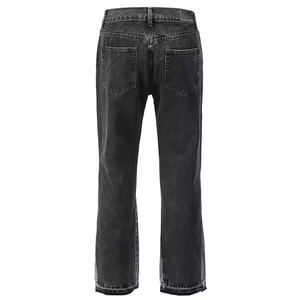 New Arrival Custom Manufacturer Mid Waist Skinny Denim <b>Flared</b> Pants for <b>Men</b> Wide Leg Anti-Wrinkle Flame Design 100% Cotton - Product Image 4