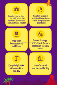 Supplément de bâton de zinc pour enfants Croissance saine Poudre à croquer Saveur naturelle - Product Image 2