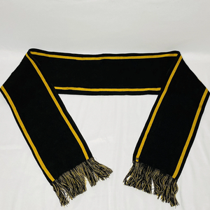 Ensemble bonnet et écharpe en tricot rayé noir et jaune or Alpha Phi Beta de qualité supérieure, unisexe, automne-hiver - Product Image 2