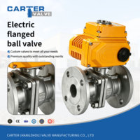 Válvula de Bola Eléctrica Carter con Brida SS316 CF8M de 3 Piezas, Brida FF, Modulación 4-20mA, Resistente a la Corrosión, para Aceite y Gas, PN25 DIN CE