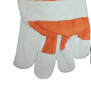 Best Quality Cowhide Leather Double Palm Canadian Working <b>Gloves</b> Extra <b>Long</b> Rubberized Cuff Hand Safety Rigger Work <b>Gloves</b> - Product Image 4