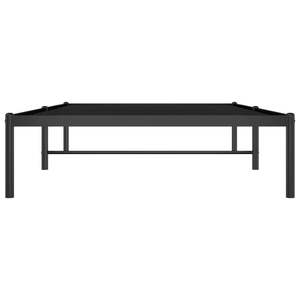 Cadre de lit double en acier noir avec revêtement poudré, lits métalliques avec finition noire élégante - Product Image 5