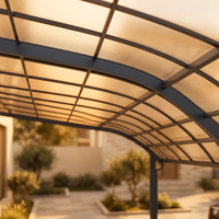 Abri de stationnement pour 2 voitures Angye, moderne et luxueux, personnalisé pour villa, avec toit en aluminium thermolaqué et auvent imperméable