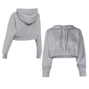 Sudadera con capucha para mujer con logo personalizado, estilo streetwear, para gimnasio, casual, con lavado ácido y corte crop - Product Image 3