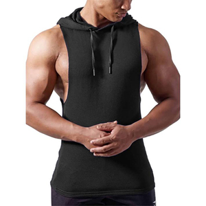 Men's Sporty <b>Workout</b> Hooded Tank Tops 100% Cotton Gym <b>Hoodie</b> With Muscle Cut Off Breathable Sleeveless <b>Hoodie</b> for Bodybuilding - Product Image 2
