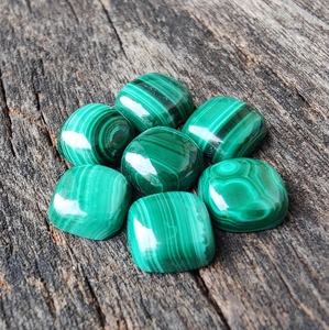 <b>Cushion</b> Cabochon 5.0mm-10.0mm Natural Malachite High Quality Jewelry Making Gemstone - Product Image 4