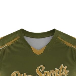 Maillot de lacrosse unisexe vert olive et or sublimé, léger, en polyester, réversible, uniforme d'équipe athlétique, vêtements de performance - Product Image 3