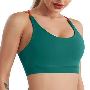Sujetador deportivo sin costuras para mujer, talla grande, con efecto push-up, antideslizante, con malla cruzada, cobertura total, transpirable. - Product Image 1