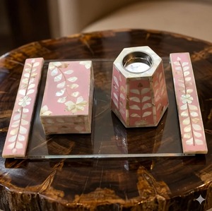 Ensemble de porte-encens en nacre rose, écologique, brûleur de bakhoor Mubkhar, diffuseur d'aromathérapie, porte-bâtonnets d'encens décoratif - Product Image 4