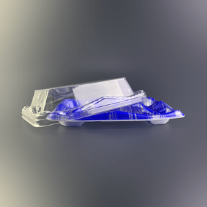 Bandeja de Plástico Transparente OFUNA-FL Azul PSP con Tapa Transparente y Diseño de Mármol para Envasar Sushi, Ensaladas, Sándwiches, Carne y Mariscos - Product Image 5