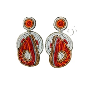 ต่างหูลูกปัดรูปดอกเล็กสดใหม่ต่างหูถักมือสไตล์โบฮีเมียนลายดอกซากุระดอกเดซี่สามชั้น - Product Image 1