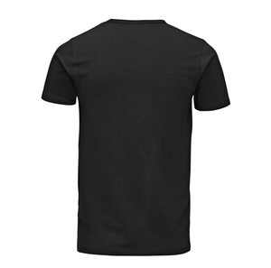 Custom Logo Men's <b>Black</b> O-Neck Short Sleeve Cotton Jersey T-<b>Shirt</b> Oversized Fit Casual Front Print Anti-Pilling 180g - Product Image 3