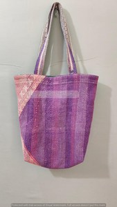 Bolsa de Compras de Terciopelo Indio Hecha a Mano, Ligera, de Color Sólido, para Verano y Otoño, Ecológica, Acolchada, de Algodón, Grande y Suave - Product Image 4