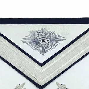 Delantales de cuero para masonería, bordado personalizado, hechos a mano, ajustables, duraderos, lavables, con broche de seguridad - Product Image 6