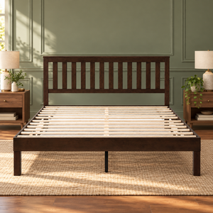 K2546 Craftsman Queen - Estructura de cama con cabecero de listones estilo Mission, diseño desmontable, construcción de paneles de MDF - Suministro al por mayor - Product Image 1
