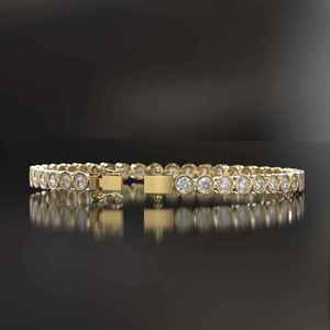 Bracelet tennis en argent sterling serti de pierres rondes brillantes, bijoux fins de luxe, chaîne pour femme - Product Image 3