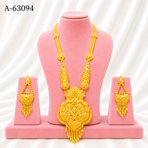 MOLL JEWELLERS Elegante Conjunto de Collar y Pendientes Largos con Borlas para Mujer, Chapado en Oro, Aleación de Zinc, Estilo Étnico, A-63093 - Product Image 3