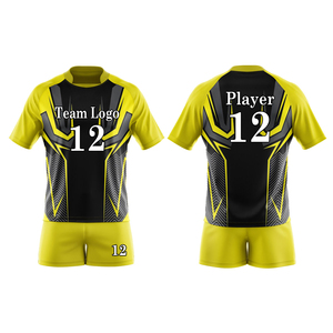 Uniforme de Fútbol Personalizado para Hombre, Conjunto de Camiseta y Pantalones Cortos con Impresión por Transferencia de Calor, 100% Poliéster, Absorbe la Humedad, Protección UV, Cintura Elástica - Product Image 4
