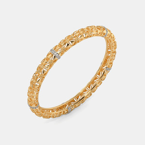 Geometric Lattice Diamond Gold <b>Bangle</b> <b>Bracelet</b> - Product Image 1