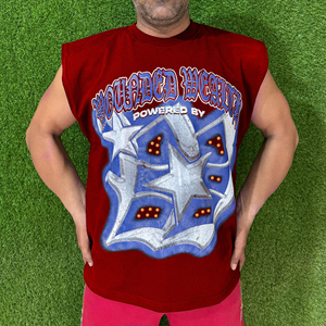 Camiseta sin mangas promocional personalizada al por mayor para hombre, camiseta sin mangas con corte profundo para gimnasio - Product Image 1