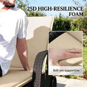 Set di 2 Cuscini Beige per Sdraio da Esterno, Facilmente Pieghevoli, Solo Cuscini per Sedie da Giardino - Product Image 3