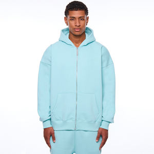 Sweat à capuche unisexe en polaire de haute qualité, grande taille, avec fermeture éclair, manches longues, coupe ample, décontracté, tricoté, pour l'hiver, pour hommes - Product Image 1