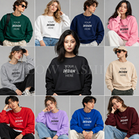 Sweat-shirt en coton de marque mondiale, couleur unie, col rond, manches longues, décontracté, plusieurs couleurs disponibles, surplus en gros