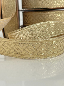 High Quality Medieval Braid Pattern 22mm Golden <b>Ribbon</b> Braided Design with Elegant Golden Braid-22mm Golden Braid Pattern - Product Image 4