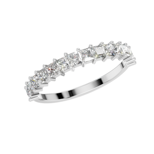 Anillo de Eternidad con Diamante Cultivado en Laboratorio Certificado por IGI, Anillo de Boda y Fiesta Personalizado en Oro de 14K con Corte Princesa, Chapado en Rodio, Joyería para Mujer - Product Image 5