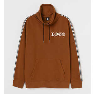 Sweat-shirt à capuche marron pour homme, coupe classique, en coton tricoté, décontracté, pour l'automne, avec logo imprimé sur le devant - Product Image 4