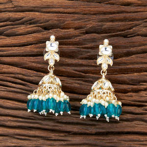 ต่างหูแบบแชนเดอเลียร์ Kanhai Jewels คุณภาพส่งออกออนไลน์ล่าสุด วัสดุทองเหลือง ชุบเมห์นดี รุ่น 113469 สำหรับผู้หญิง - Product Image 5