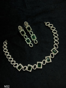 Ensemble de bijoux de mariée en diamant américain classique Collier et boucles d'oreilles en deux pièces pour mariage Style classique à la mode - Product Image 3