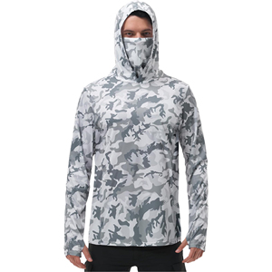 Meilleure Vente Chemise de Pêche Unisexe à Manches Longues Imprimée avec Masque Séchage Rapide Imperméable Respirante UPF 50 100% Polyester Personnalisable - Product Image 3