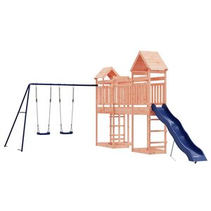 ชุดของเล่นกลางแจ้งไม้ธรรมชาติพร้อมชิงช้าสีฟ้า - Product Image 2