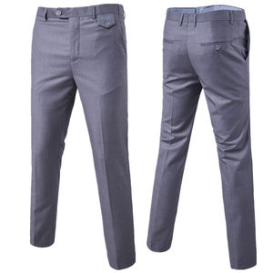 Pantalon de costume classique gris uni pour homme, taille élastique, extensible dans quatre directions, séchage rapide, tissu Spandex/Nylon, décontracté - Product Image 5